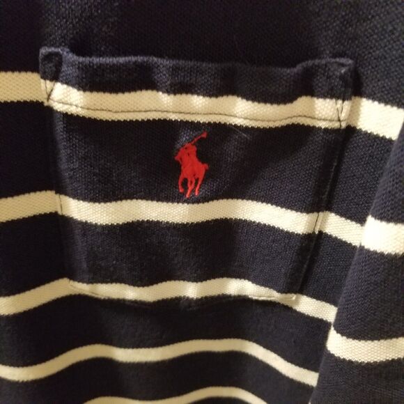Polo Ralph Lauren Mens Blue/White Striped Polo Shirt Size XXL - Picture 3 of 8